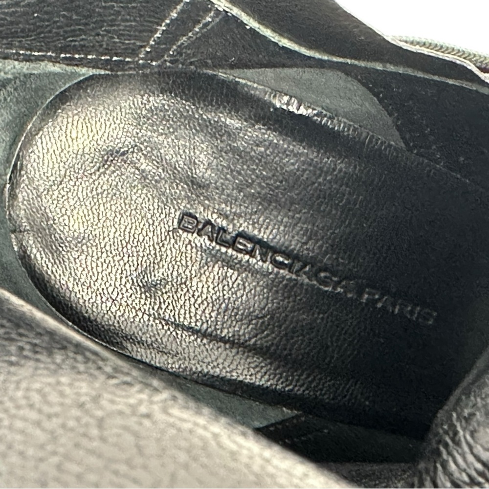 Balenciaga Black Leather Wedge Ankle Boots - Picture 9 of 12